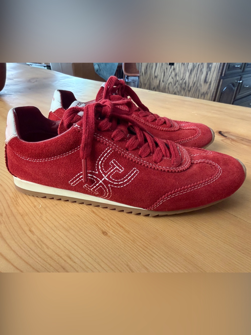 Sam Edelman Isella Red Suede Sneakers - Women’s 7